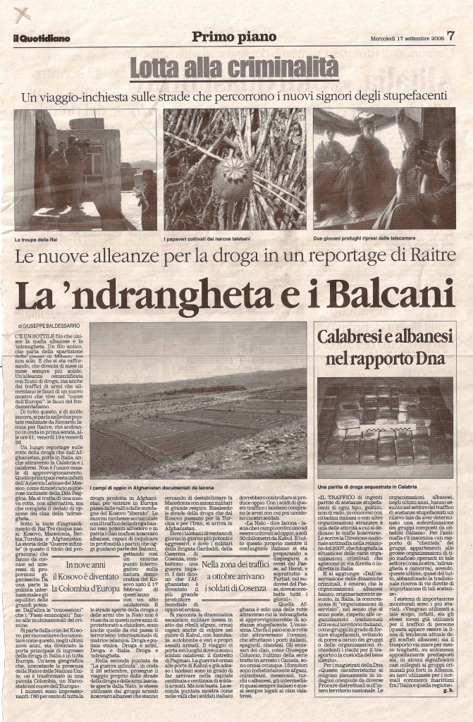 La 'ndrangheta e i Balcani