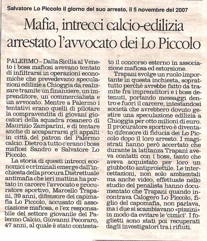 Mafia, intrecci calcio edilizia arrestato l'avvocato dei Lo Piccolo