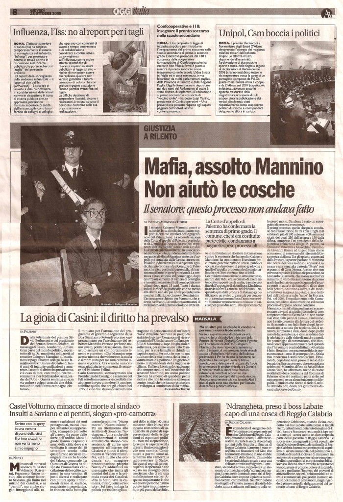 Mafia, assolto Mannino. Non aiutò le cosche