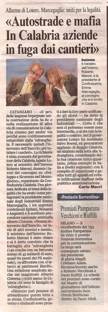 "Autostrade e mafia. In Calabria aziende in fuga dai cantieri"