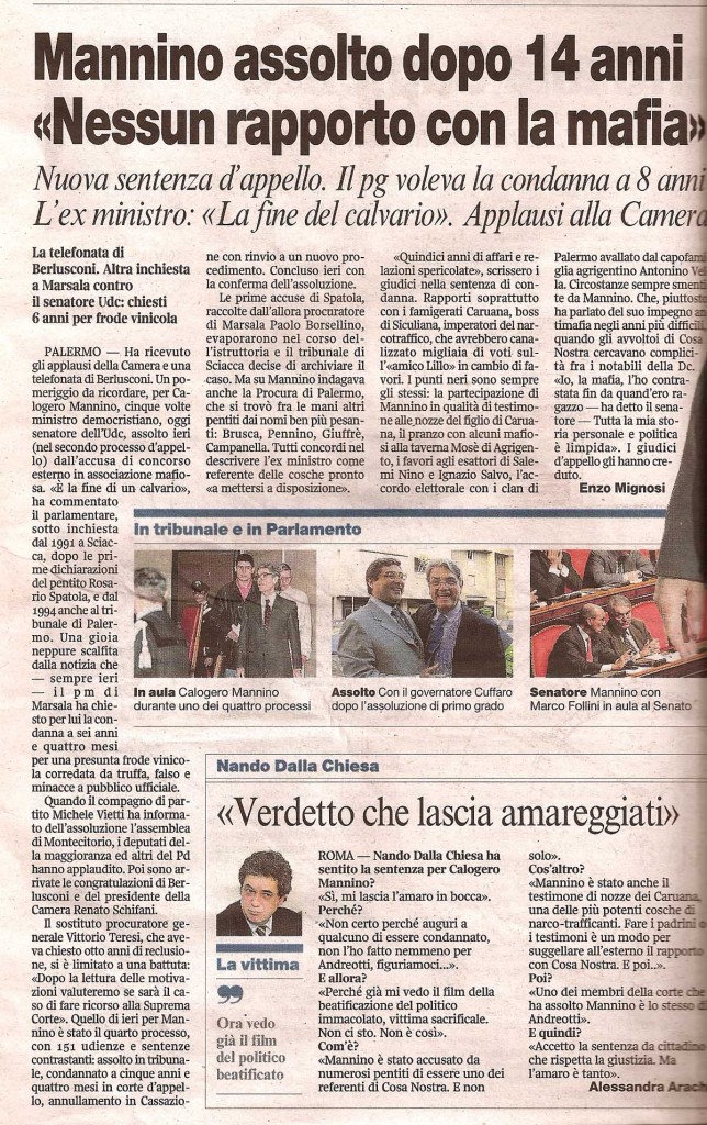Mannino assolto dopo 14 anni "Nessun rapporto con la mafia"