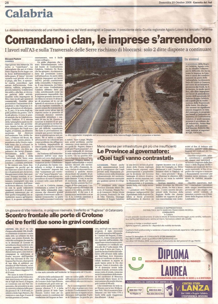 Comandano i clan, le imprese s'arrendono