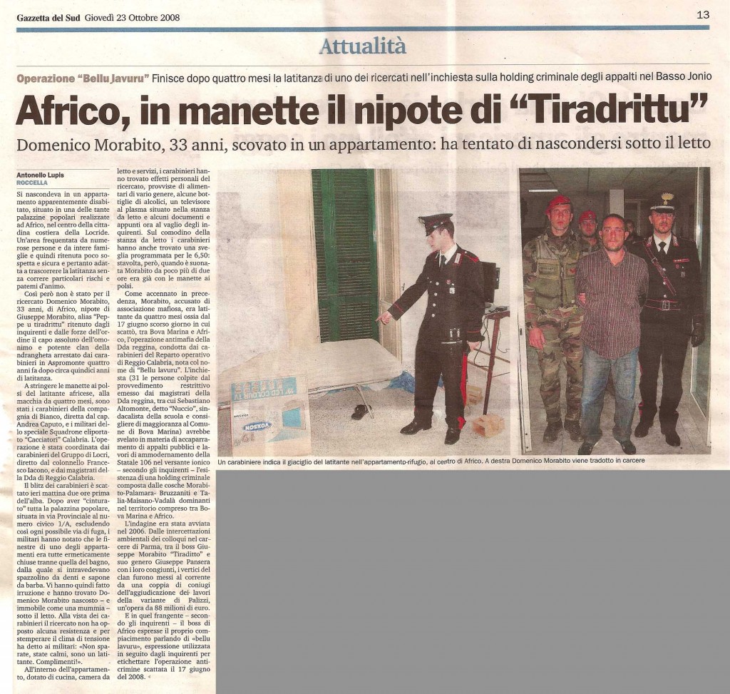 Africo, in manette il nipote di "Tiradrittu"