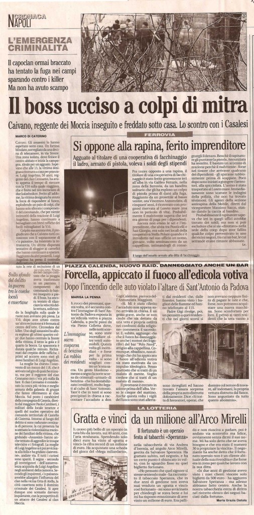 Il Boss ucciso a colpi di mitra