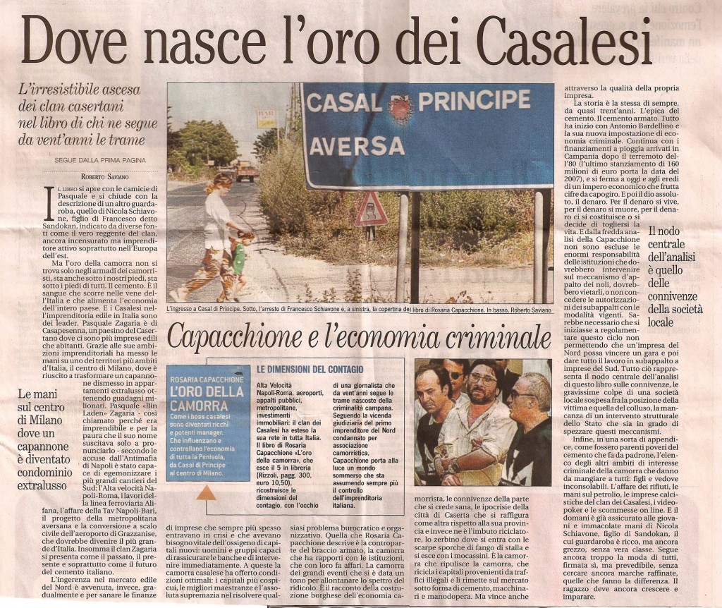 Dove nasce l'oro dei Casalesi