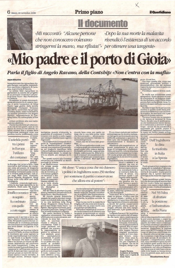 "Mio padre e il porto di Gioia"