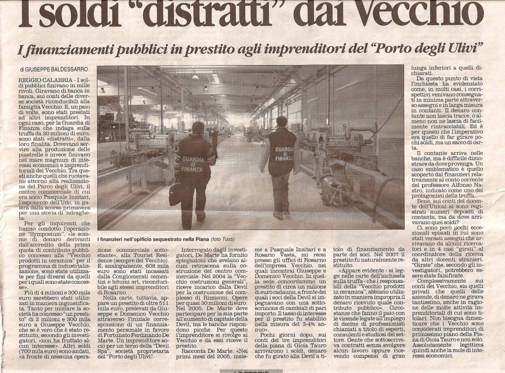 I soldi distratti dai "Vecchio"