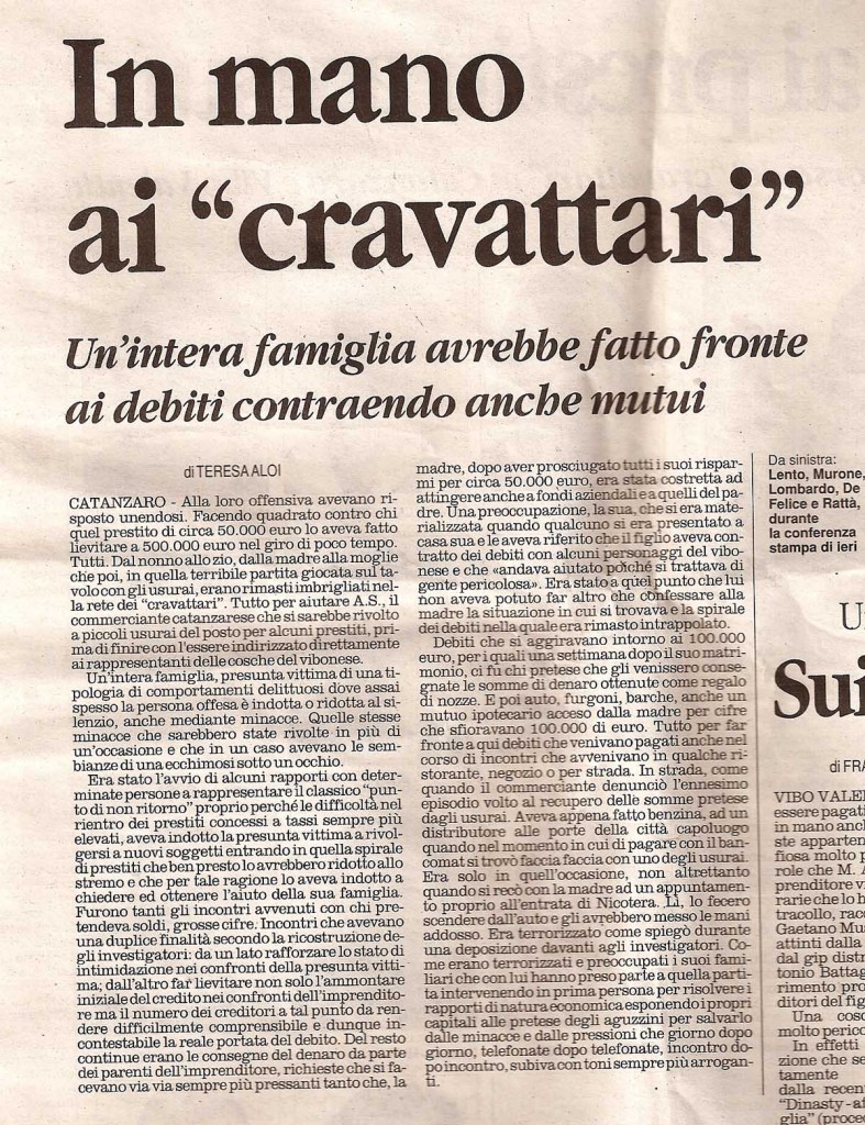 In mano ai "cravattari"