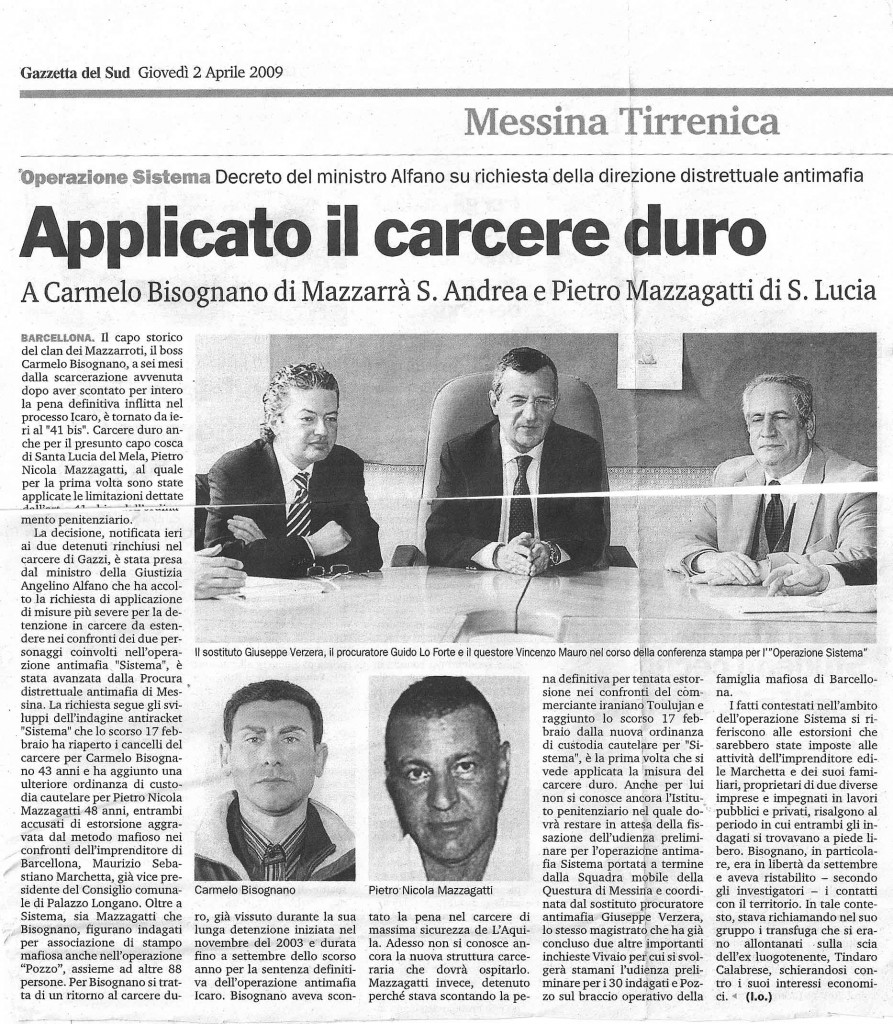 Applicato il carcere duro
