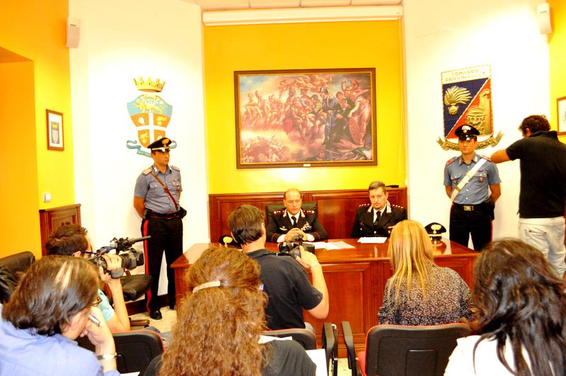 La conferenza stampa a seguito della confisca