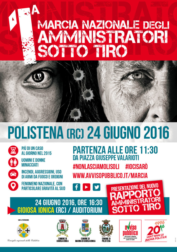 Bindi, Lo Moro, Bubbico, Don Ciotti, Agnese Moro e Antoci alla marcia di Avviso Pubblico