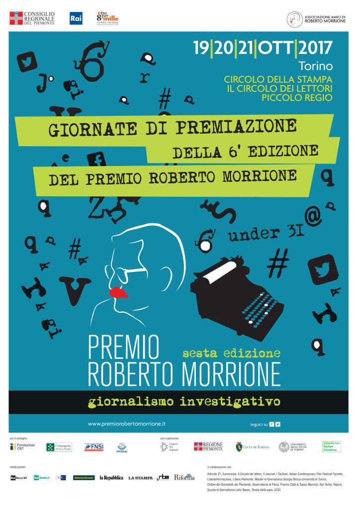 Premio Morrione, 19 -21 ottobre premiazione a Torino