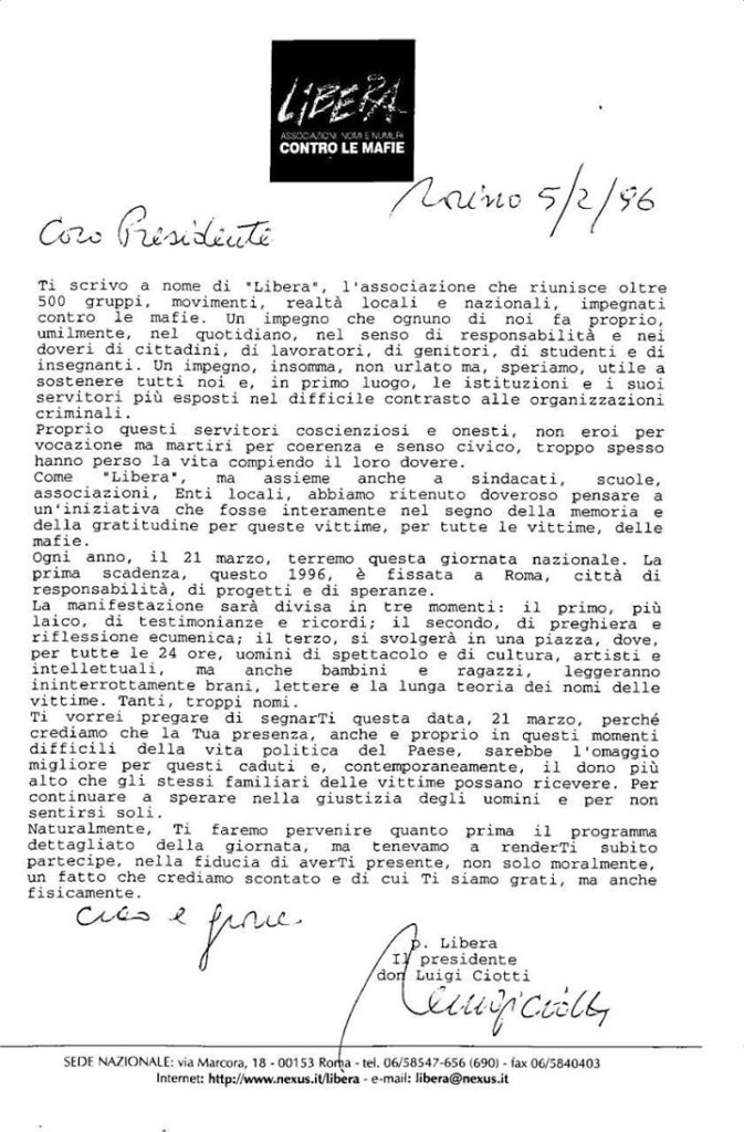Nel segno della gratitudine per le vittime delle mafie