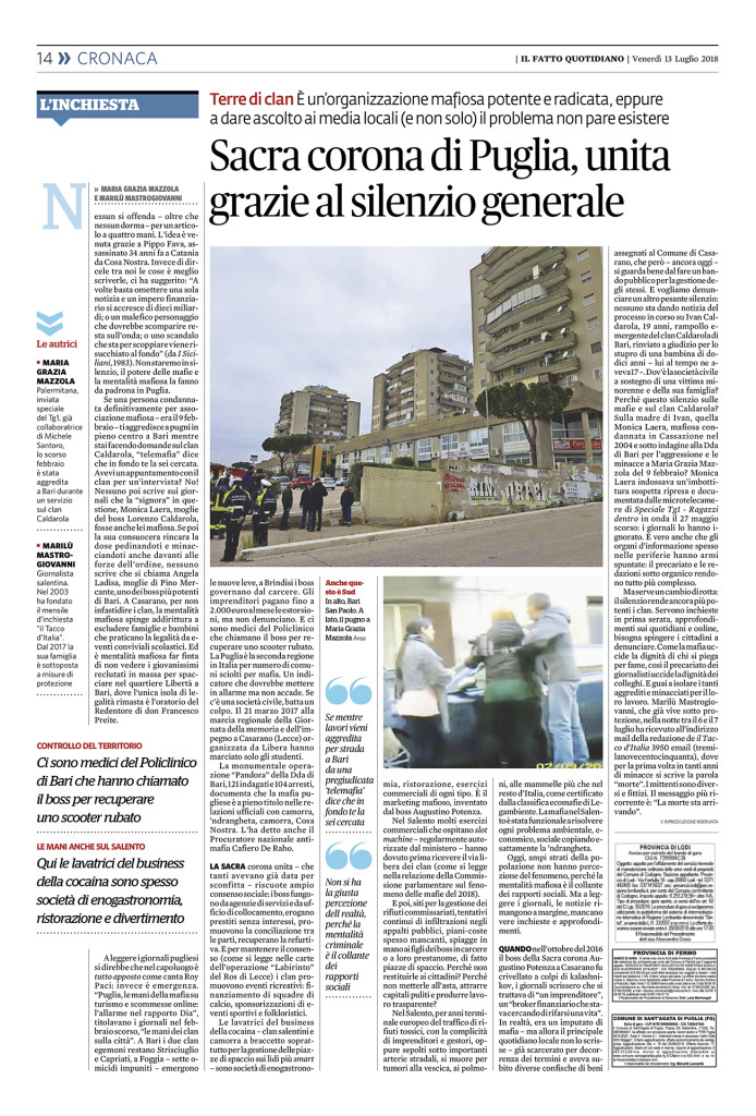 Fatto quotidiano 13luglio