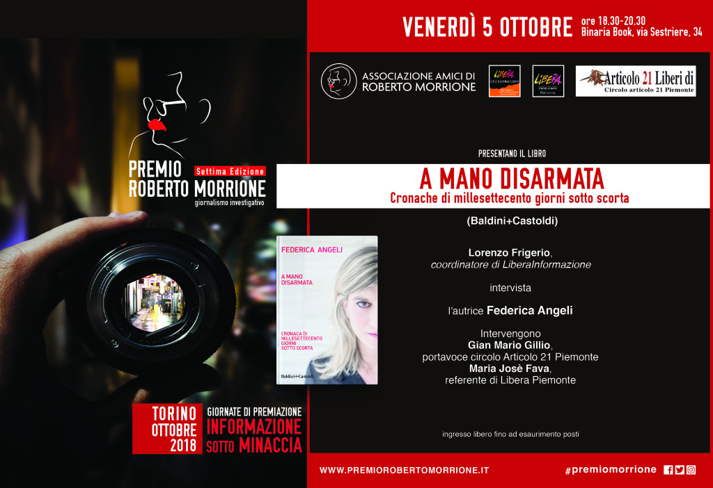 Federica Angeli a Torino, anteprima Premio Morrione