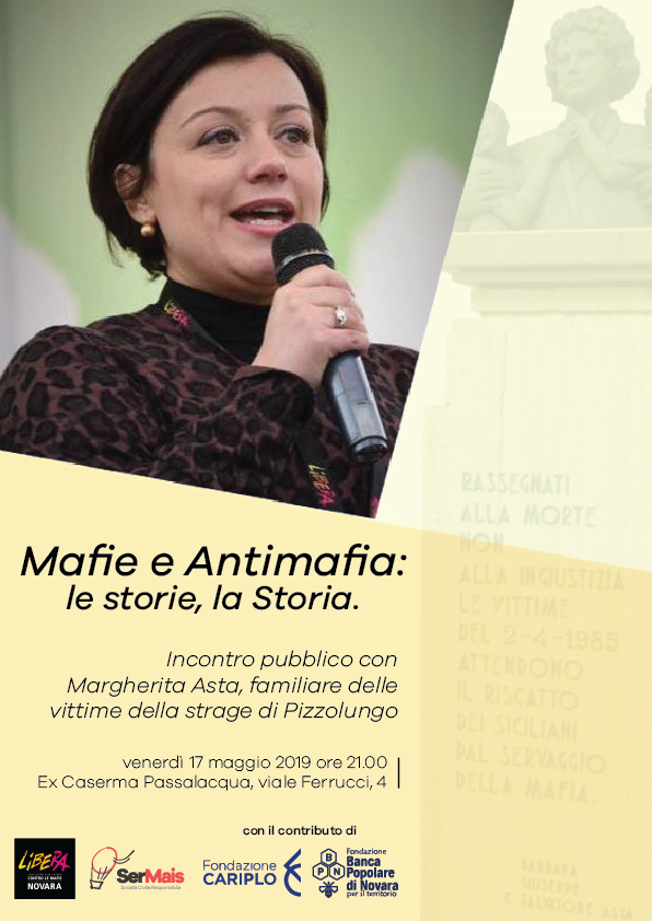 Novara 17 maggio, incontro con Margherita Asta