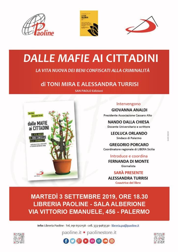 3 09 2019 Palermo Presentazione libro Dalle mafie ai cittadini locandina