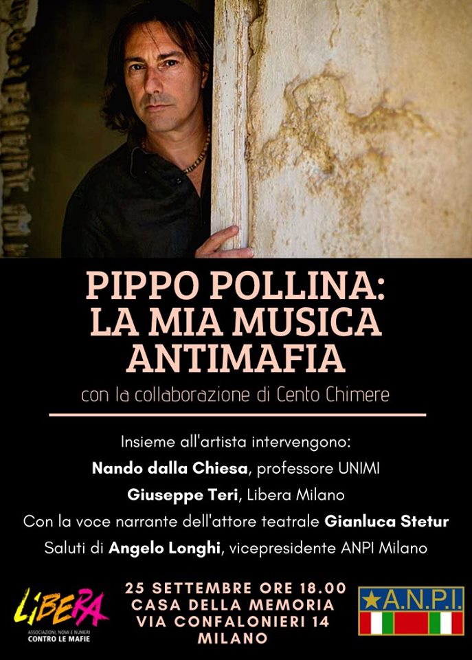 Milano 25 settembre, Pippo Pollina: la mia musica antimafia