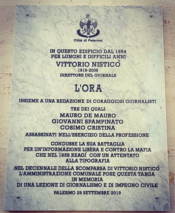 Targa ora palermo