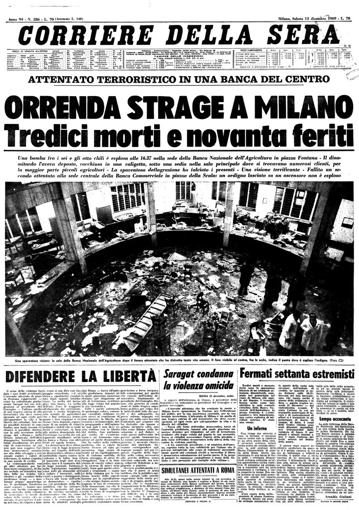 Milano è Memoria. Piazza Fontana, le iniziative per il cinquantesimo della strage
