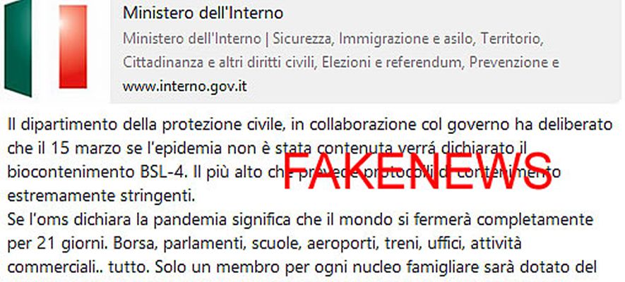 Covid-19, istituita a Palazzo Chigi la task force contro le fake news