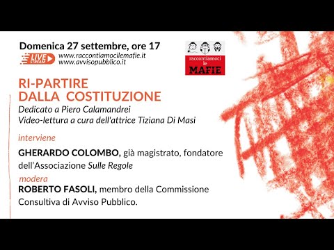 Raccontiamoci le mafie 2020. Day 1: Ri partire dalla Costituzione