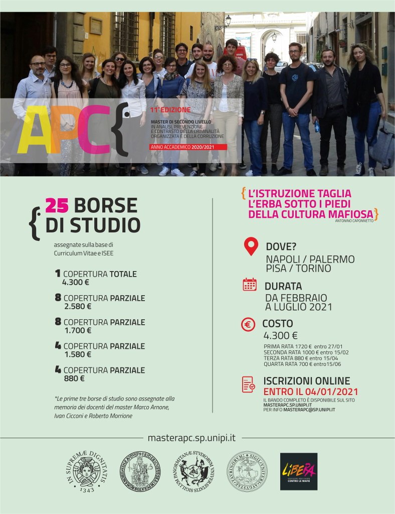 Master APC, una borsa di studio intitolata a Roberto Morrione