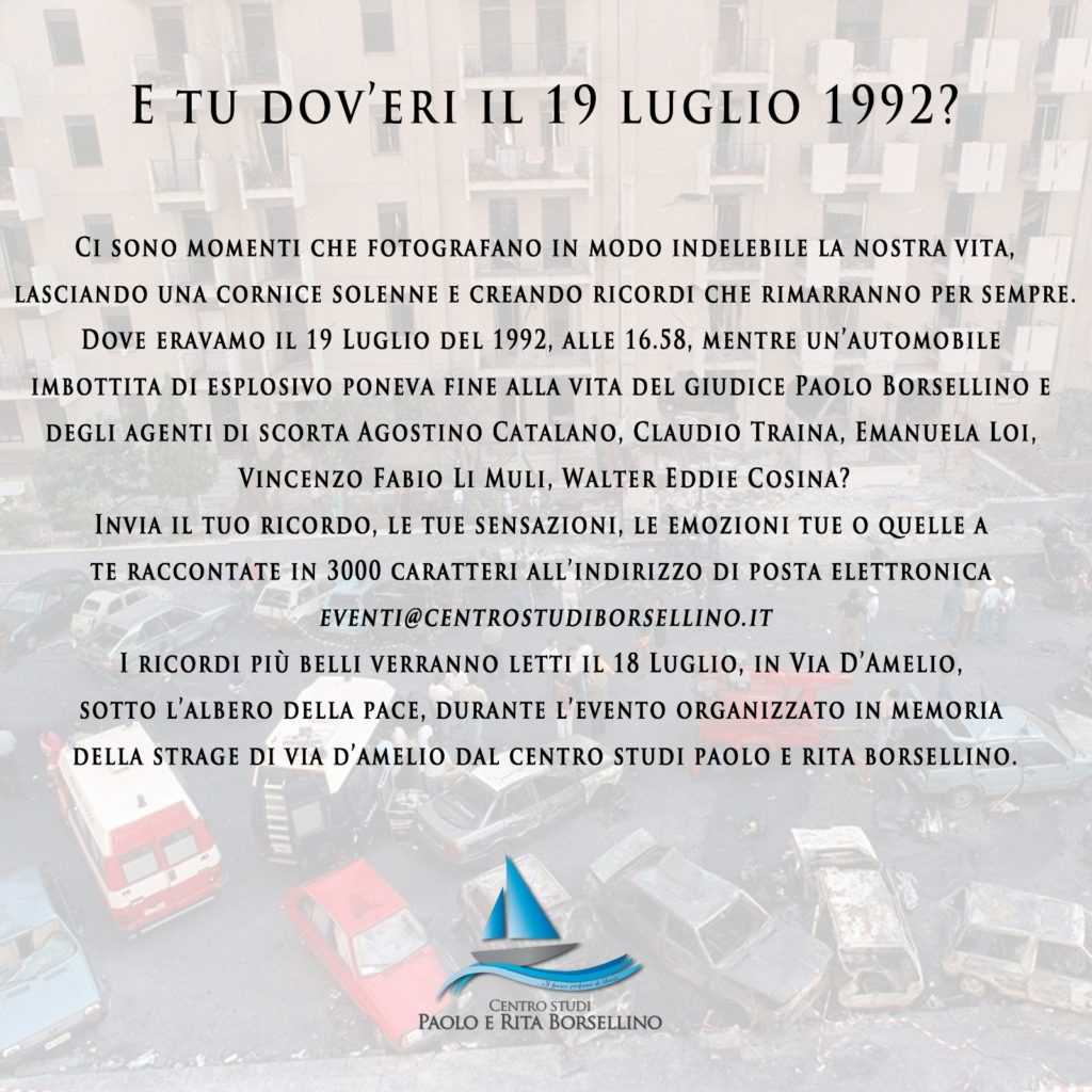 E tu dov'eri il 19 luglio