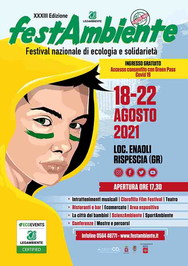 Manifesto Festambiente 2021 a Grosseto Rispescia 18 22 Agosto