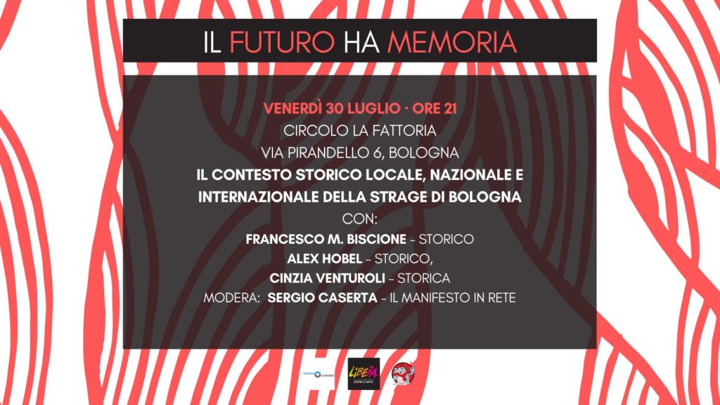 Venerdì 30/7, circolo “La Fattoria”, Bologna: due appuntamenti sul 2 agosto 1980