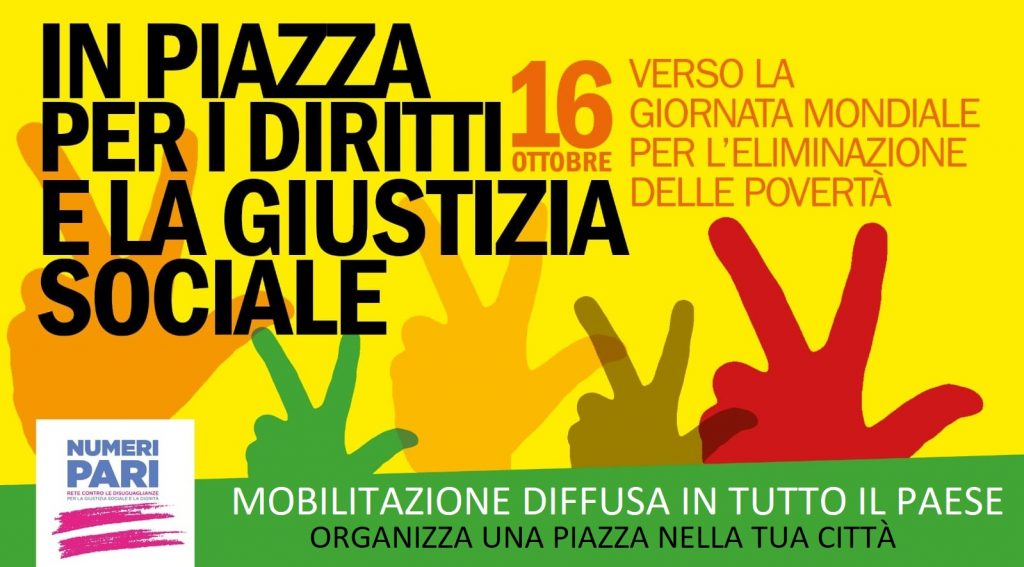 16 ottobre in piazza per i diritti sociali