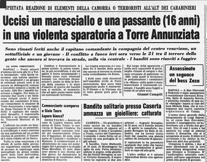 1982 10 gen, uccisi maresciallo e 16enne, d'alessio visone