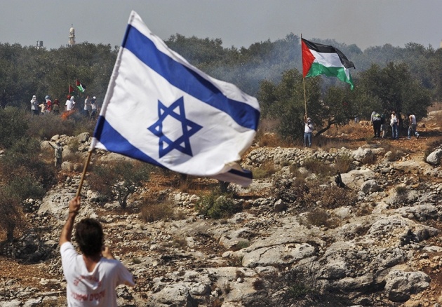 Israel palestinian flags