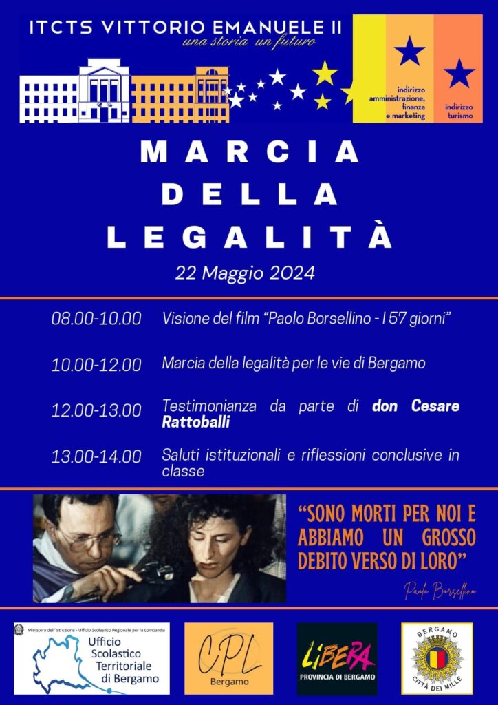 Marcia legalità 22 maggio bergamo