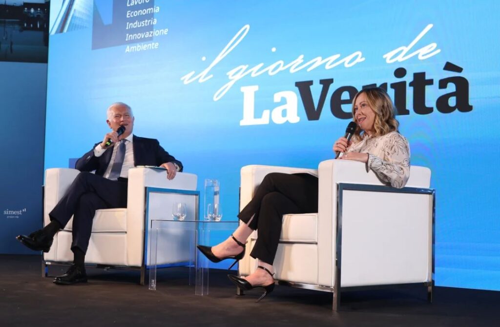 Meloni intervistata da belpietro
