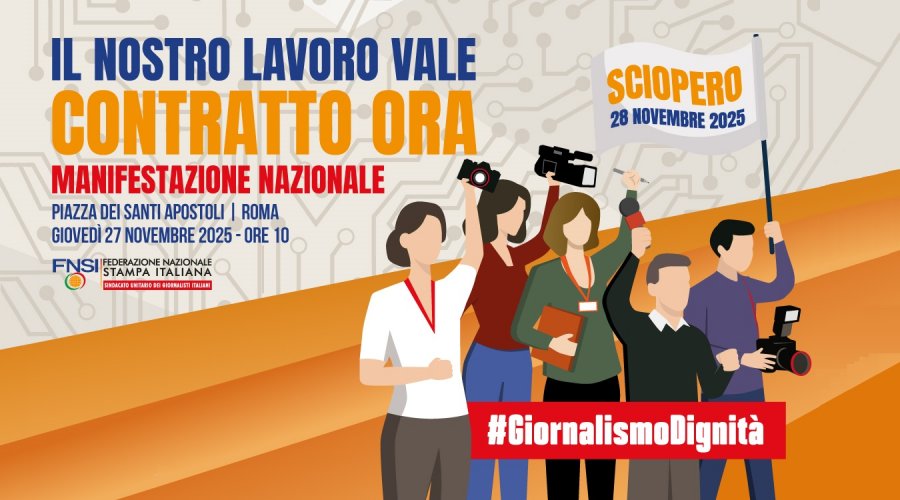 Sciopero dei giornalisti, venerdì 28 novembre. Comunicato sindacale FNSI