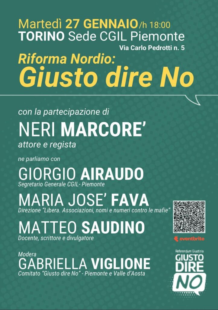 Giusto dire no torino 27 gennaio